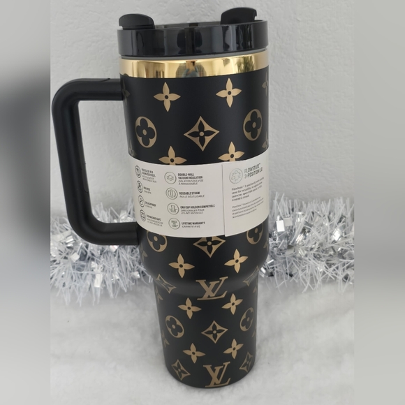 Stanley Black and Gold LV Quencher H2.0 Tumbler 40 oz - Picture 2 of 2